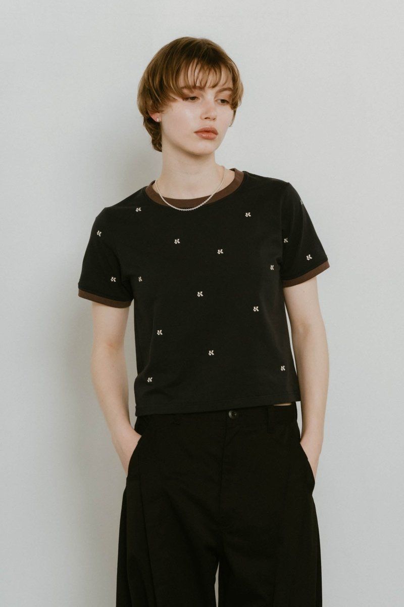 knuth marf K motif mini t shirt ネイビー Knuth Marf - K motif mini T shirt / Kモチーフ ミニTシャツ