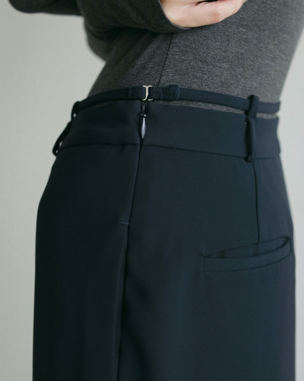 Tuck Long Skirt / タックロングスカート (ネイビー)