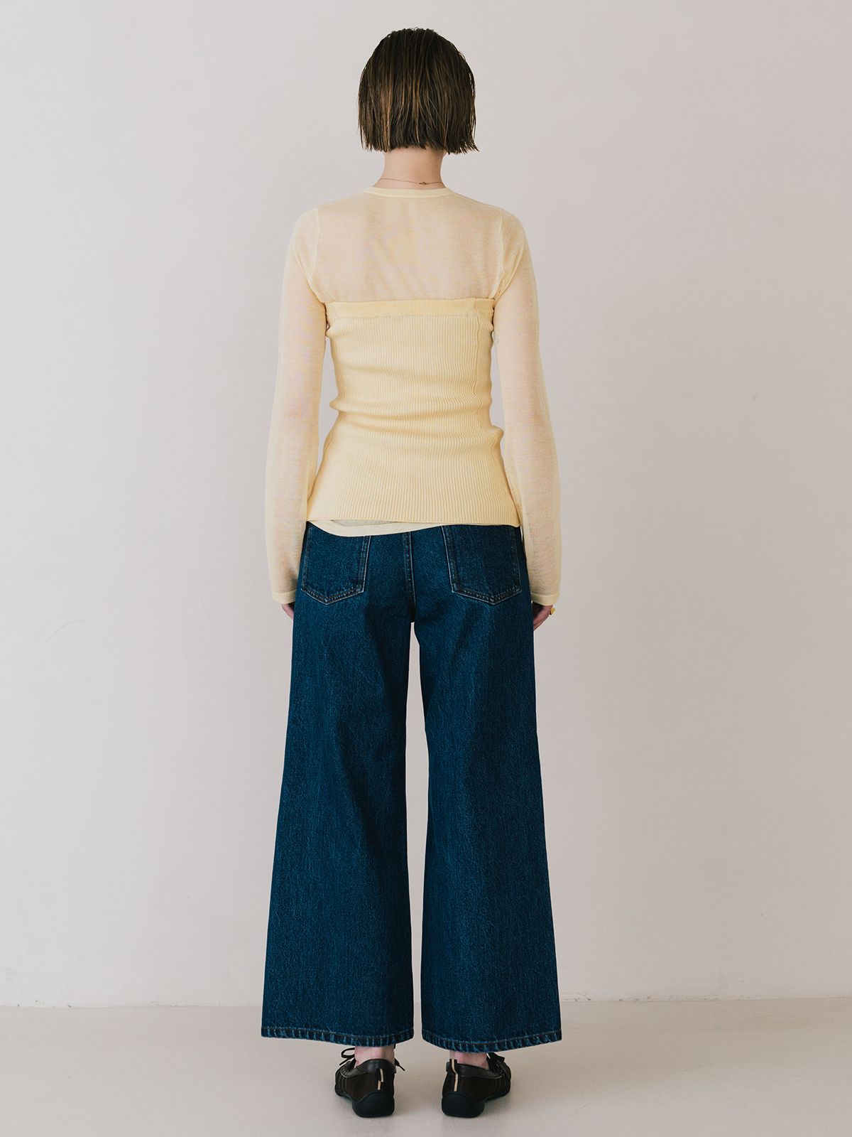 【25SS】RIB BUSTIER SET KNIT / リブ ビスチェセットニット (イエロー)
