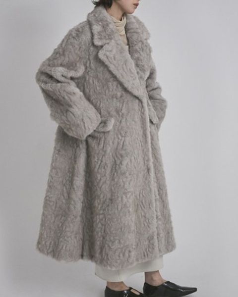 THINK FUR Boa Tailored Coat Fur Boa with Dress