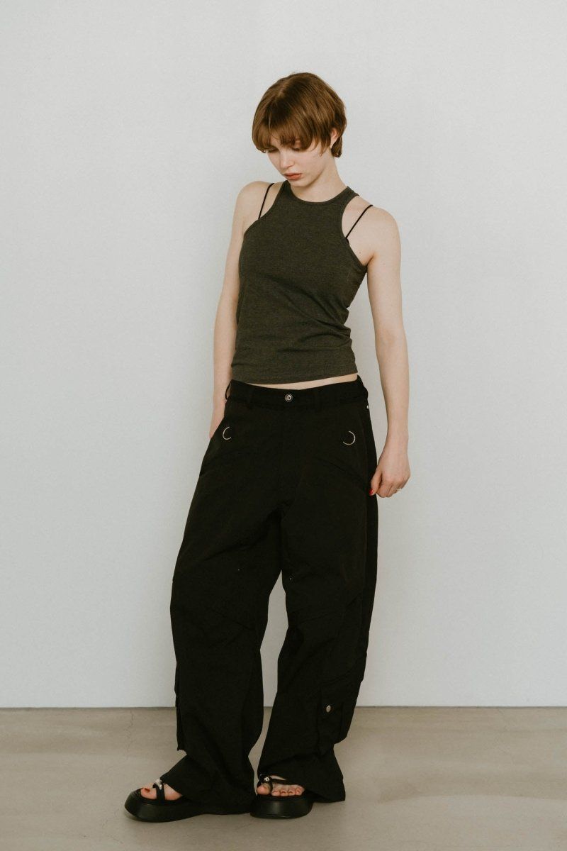docking nylon pants(unisex) / ドッキングナイロンパンツ (ブラック) / 25SS