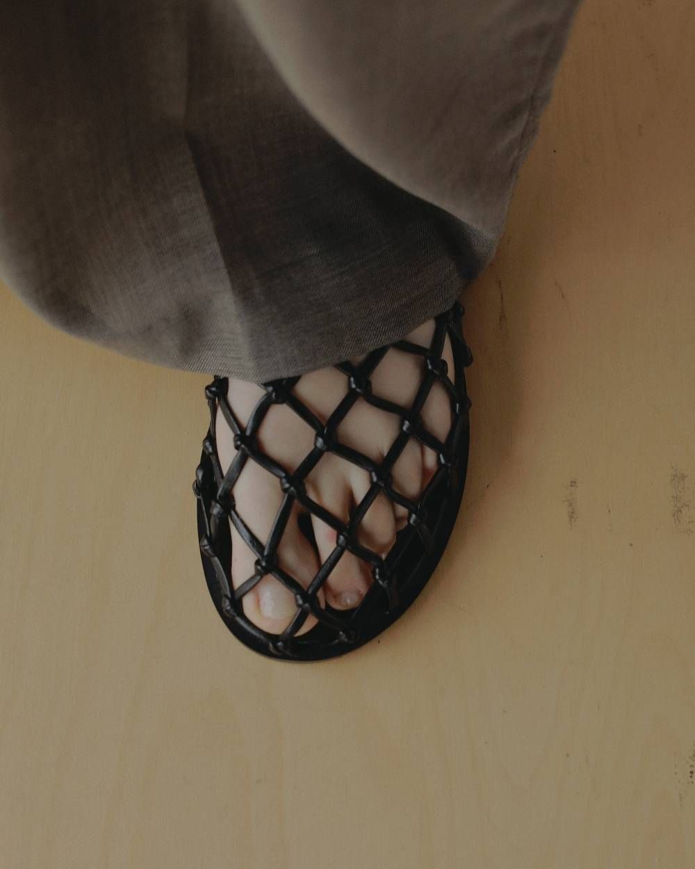 フラットシューズサンダル (ブラック) Braid Flat Shoes (Black) / 27SS