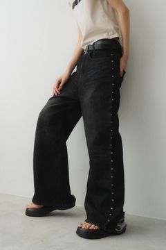 side line studs denim / サイドライン スタッズデニム (ブラック) / ユニセックス  Knuth Marf