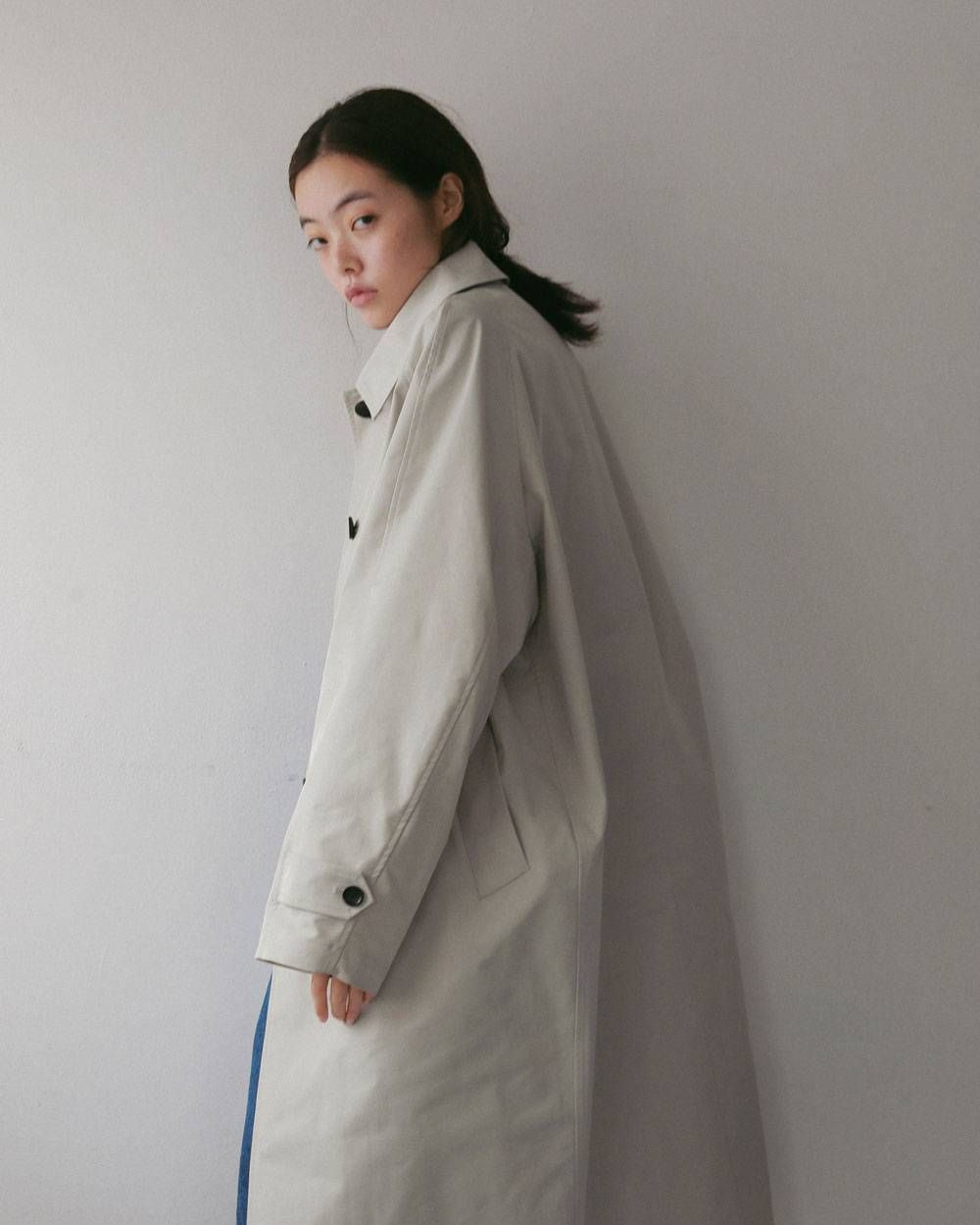 ツイルステンカラーコート (オートミール) Soutiencollar Twill Coat (Oatmeal) / 27SS