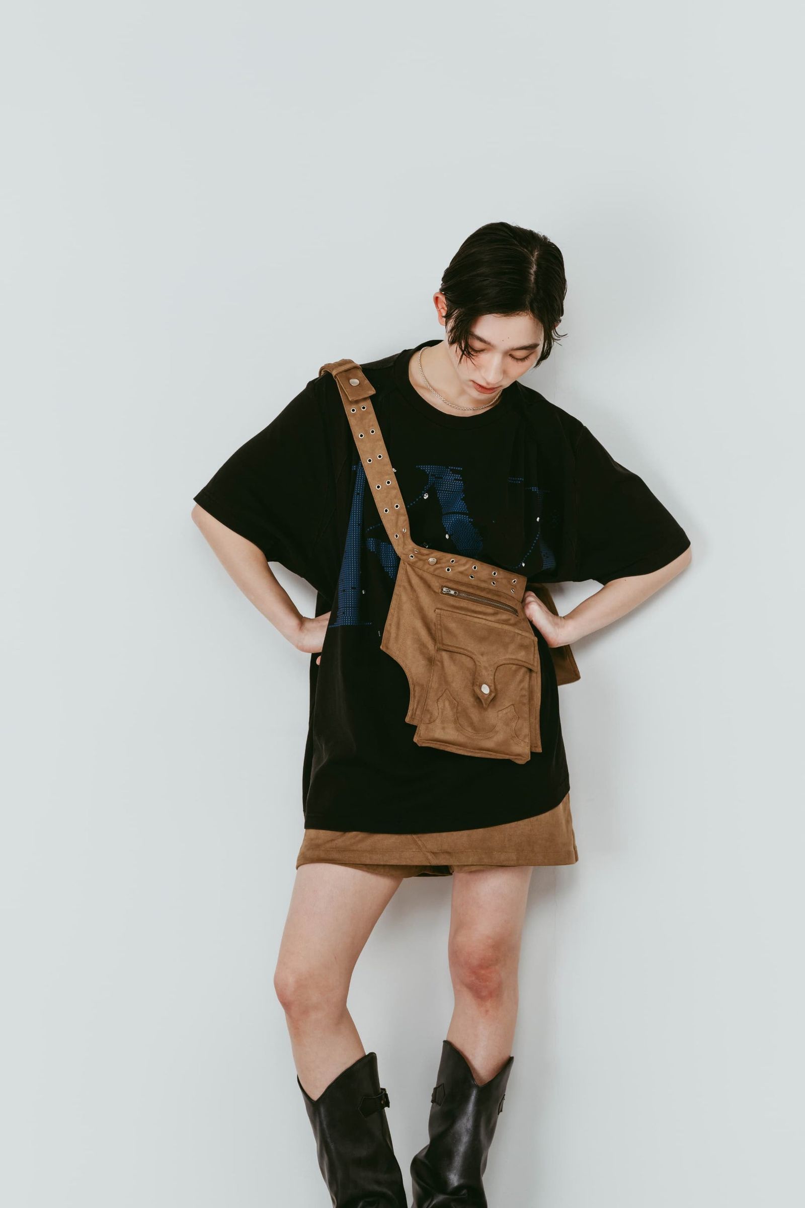 レイヤード スエードスコート (ブラウン) layered suede skort (Brown) /  26SS