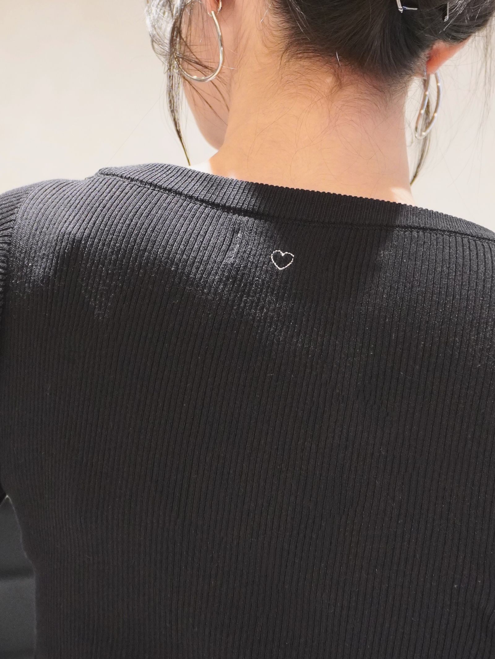 Rib Football Knit / リブフットボールニット (ブラック) / レディース