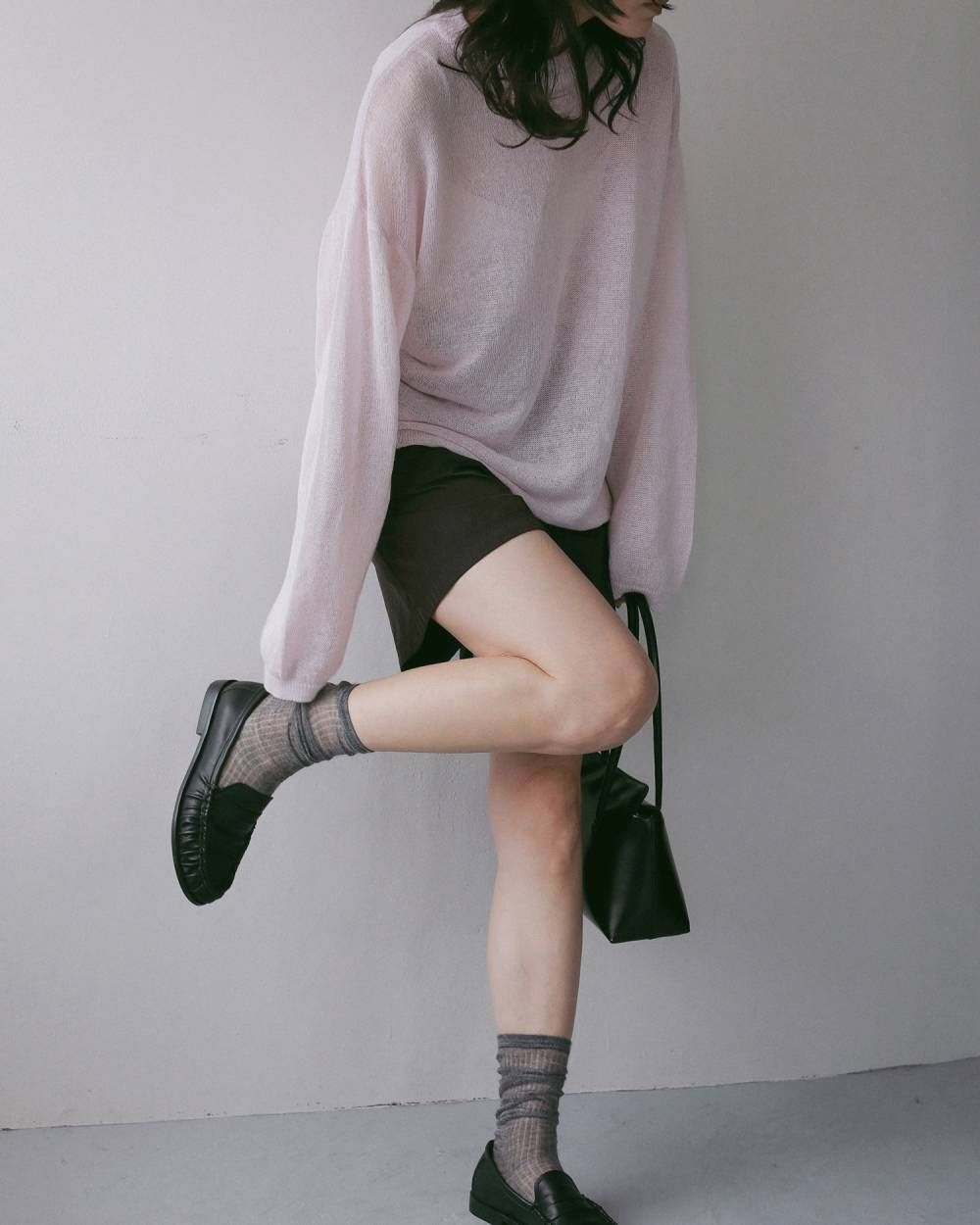 コットンリネン ルーズニット (ピンク) Cottonlinen Loose Knit (Pink) / 27SS