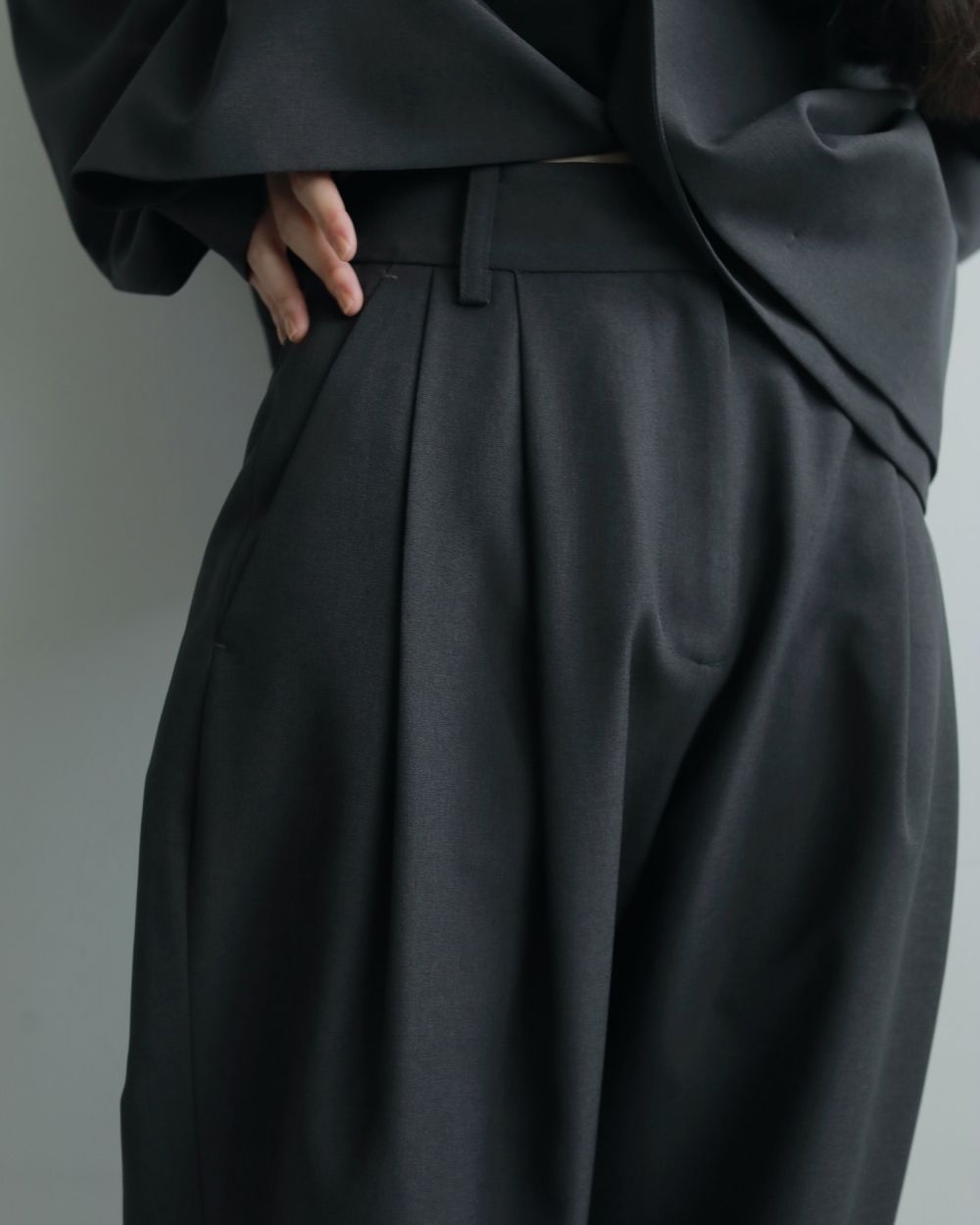 Heather Stretch Pants / ヘザー ストレッチパンツ (チャコールグレー)