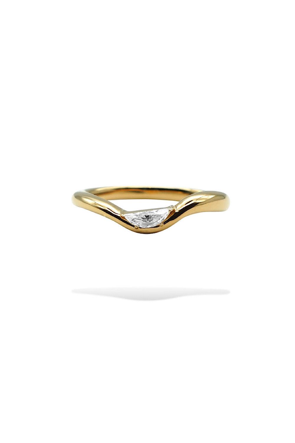 HALF MOON CURVA RING / ハーフムーン カーブ リング K10/K18 (イエローゴールド)