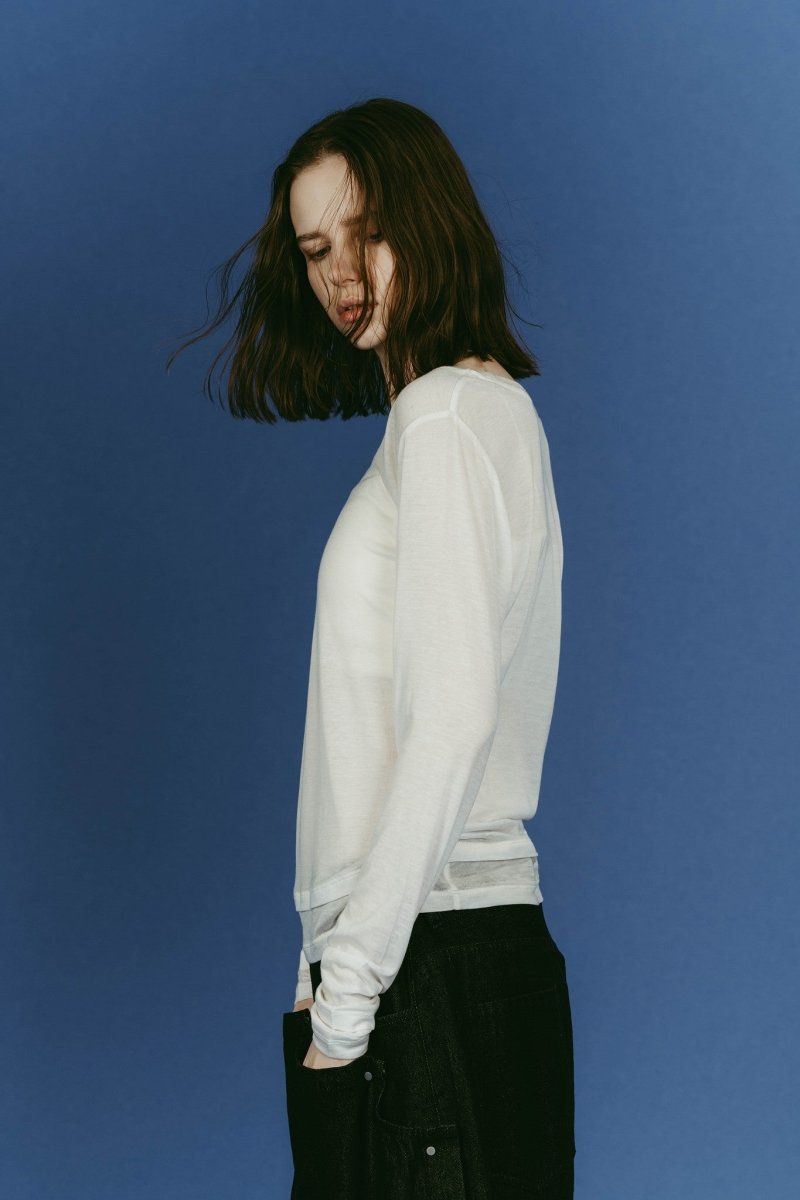 round neck layered top (White) / ラウンドネックレイヤードトップス (ホワイト) / 26SS