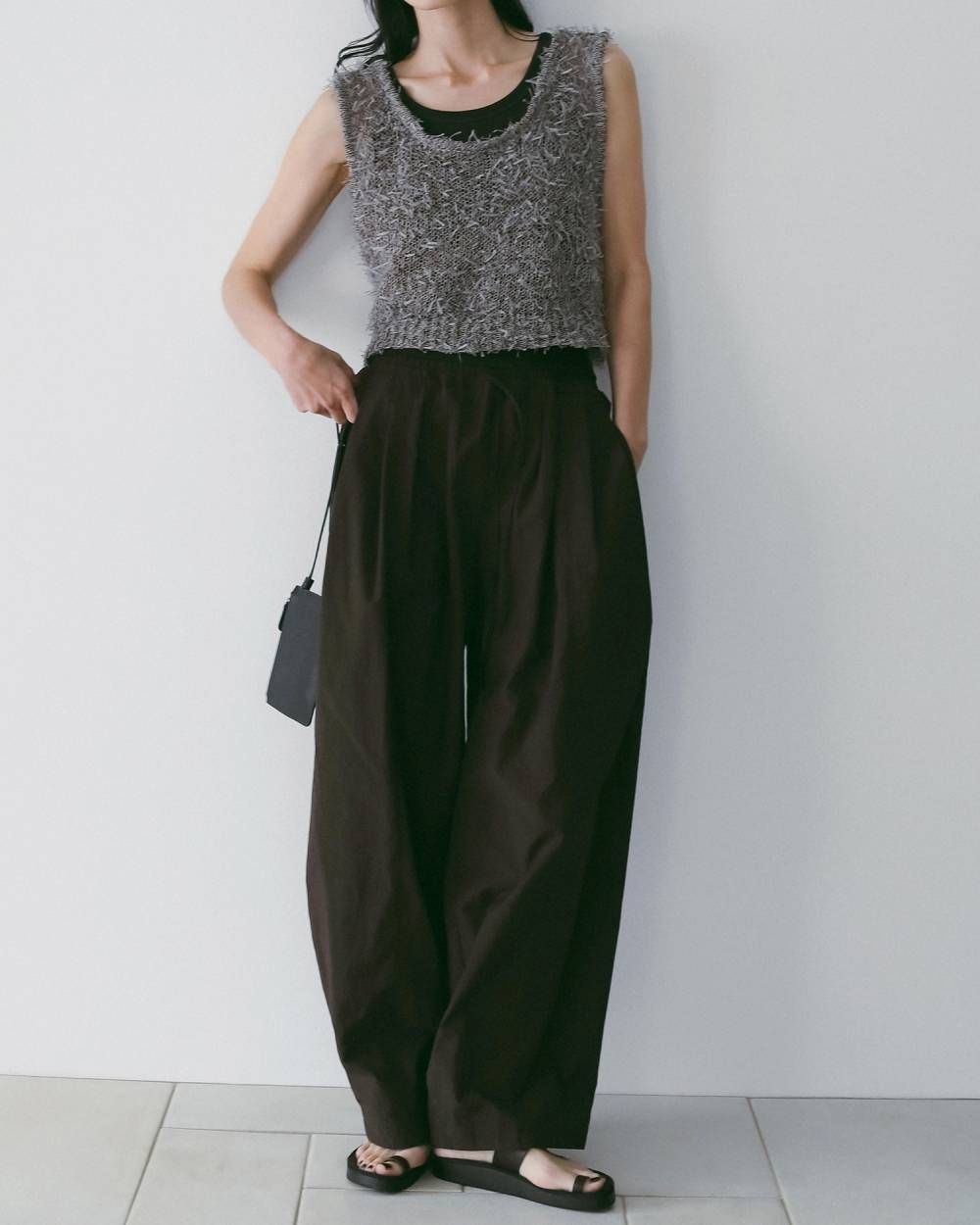 ミックスヤーン ニットベスト (グレー) Mixyarn Knit Vest (Gray) / 26SS