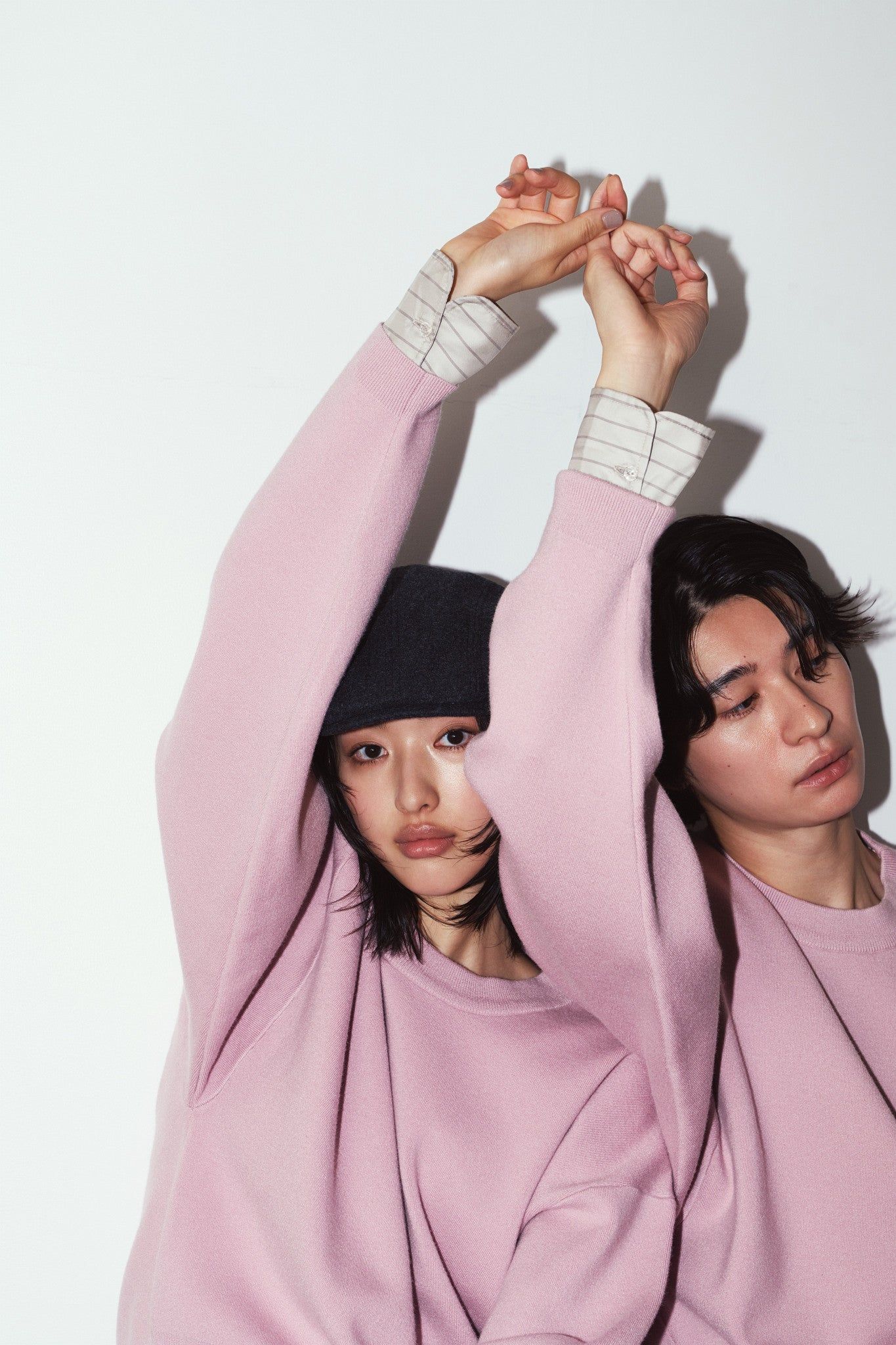 【LADIESサイズ】2ウェイ ノームコア ニット (ピンク) 2way cuffs normcore knit (Pink) / 26AW