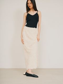 Feather slit skirt / フェザースリットスカート (ホワイト) / 25AW