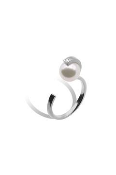 STRING AKOYA PEARL RING / ストリング アコヤ パール リング K10/K18 (ホワイトゴールド)