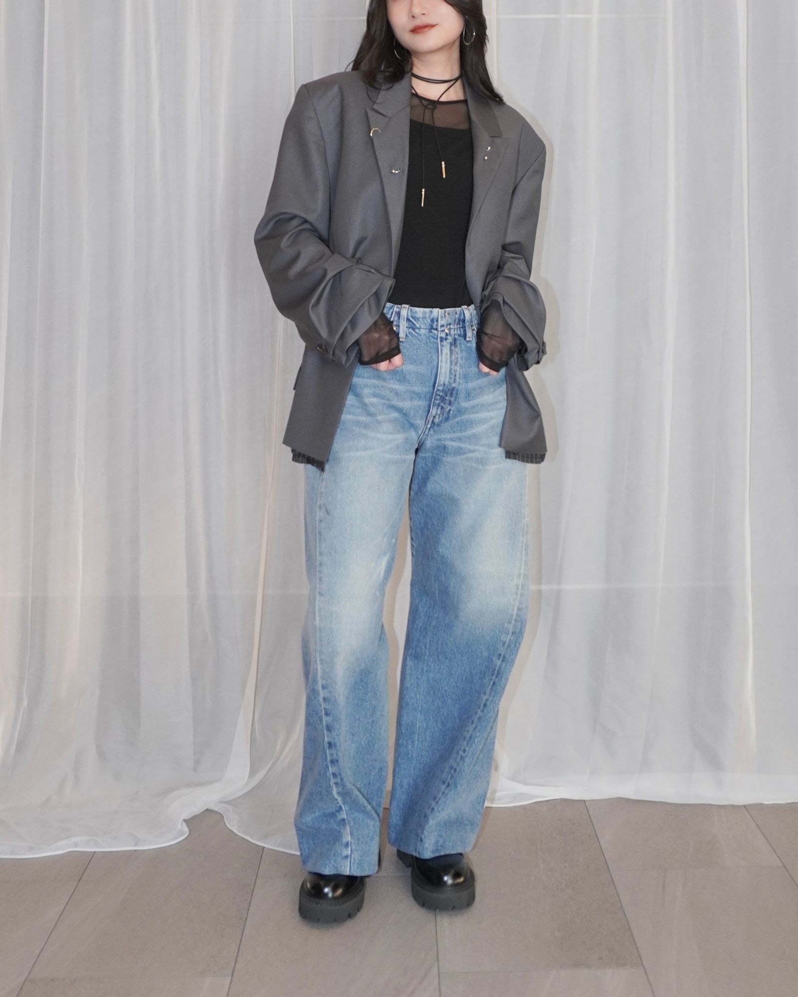 BOY JEAN TROUSERS (Vintage bleach blue) / ボーイジーントラウザーデニム (ヴィンテージブリーチブルー) / レディース