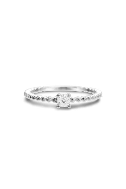 MOISSANITE GRANO RING / モアサナイト グラノ リング【ピンキー】K10/K18 (ホワイトゴールド)