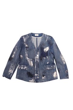 NO COLLAR JEAN JACKET / ノーカラー デニムジャケット (メタリックブルー) / メンズ