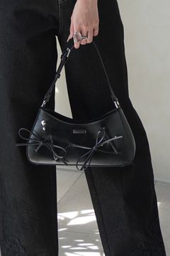 リボンアクセントバッグ (ブラック) ribbon accent bag (Black) /  26SS