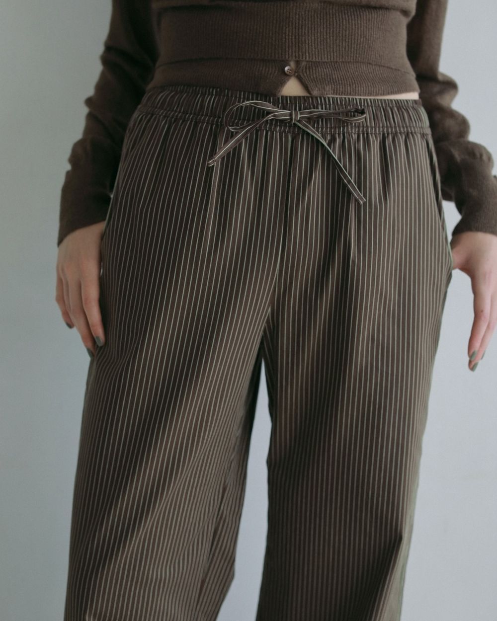 Stripe Pajamas Pants / ストライプ パジャマパンツ (ブラウン)