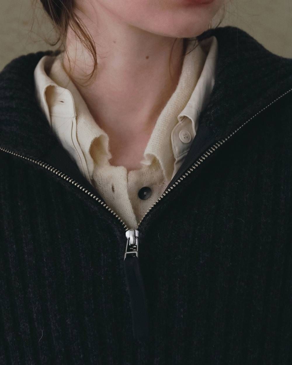 オーバーニットシャツ (ブラック) Over Knit Shirts (Black) / 26AW 【6月29日まで期間限定予約】