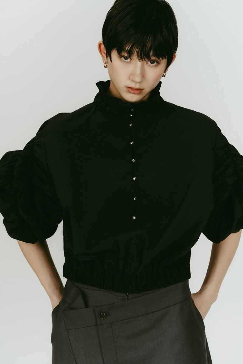 many way frill blouse (Black) / メニーウェイ フリルブラウス (ブラック) / 26SS