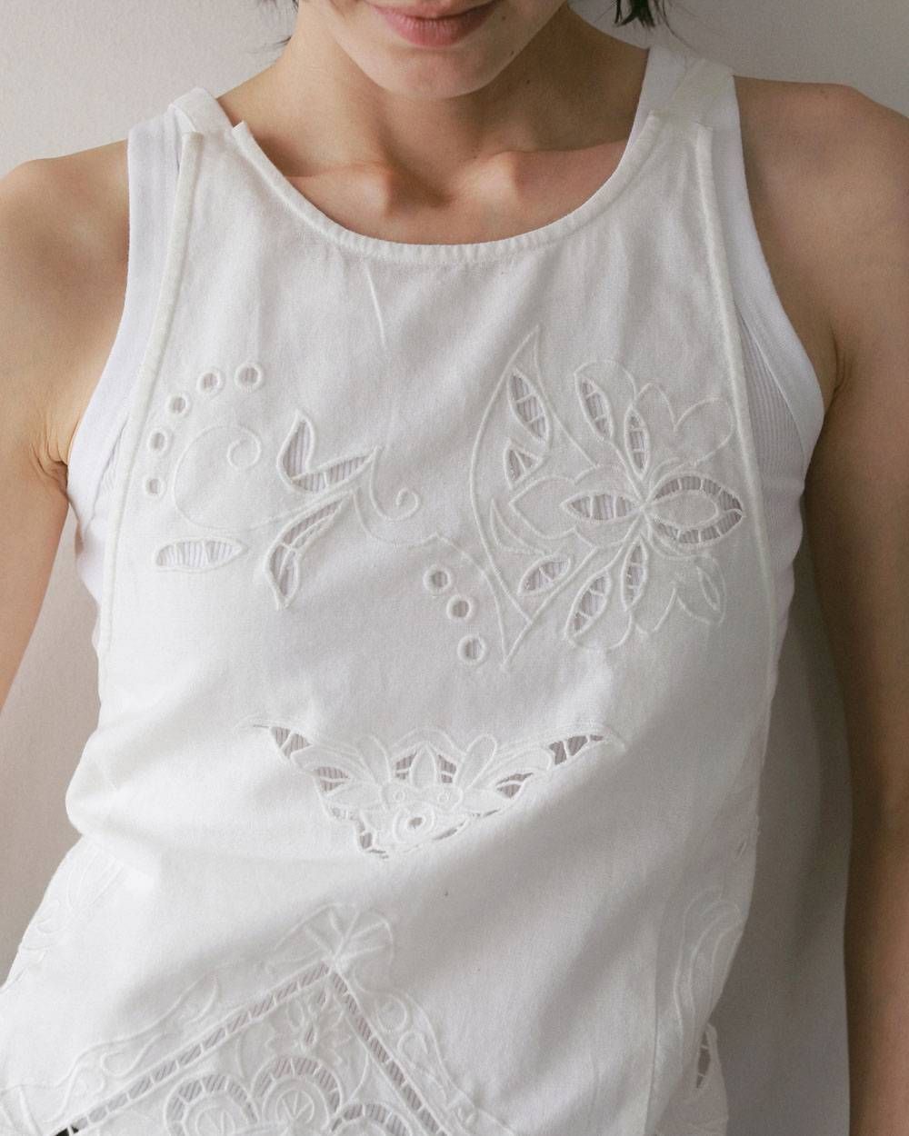 カットワークレースエプロン (ホワイト) Cutwork Lace Apron (White) / 27SS