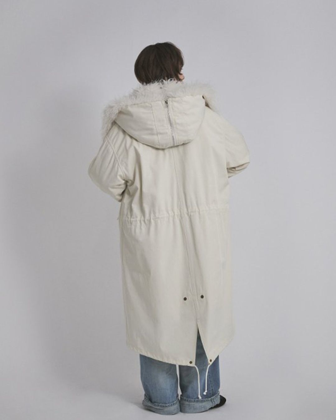 【先行予約】【25TH-20】モッズコート (ホワイト) M-65 Mods Coat (White) /  エコファー  /  フェイクファー 【受注期間6/14 23:59まで】