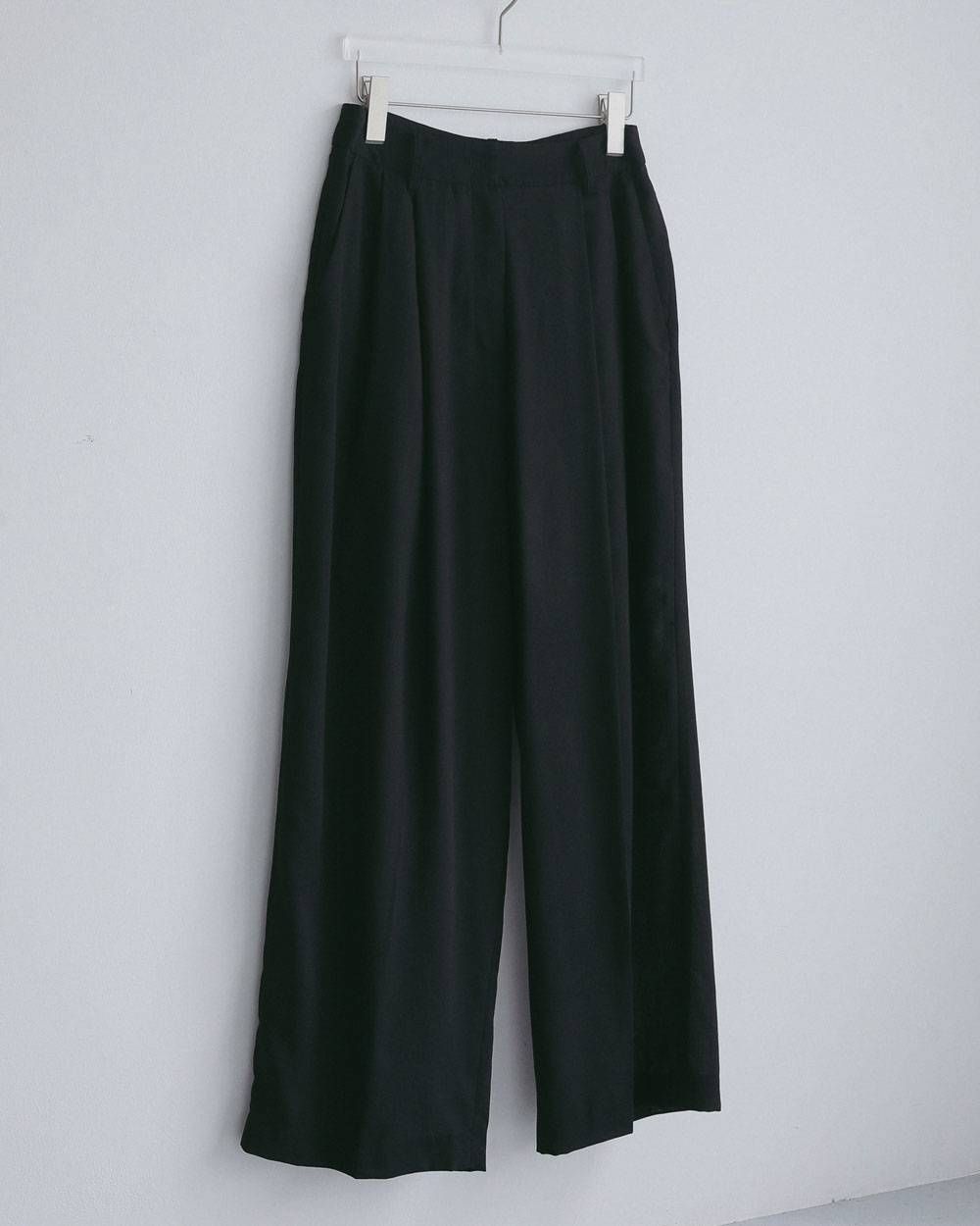 ウールシャンブレー タックパンツ (ブラック) Woolchambray Tuck Pants (Black) / 27SS