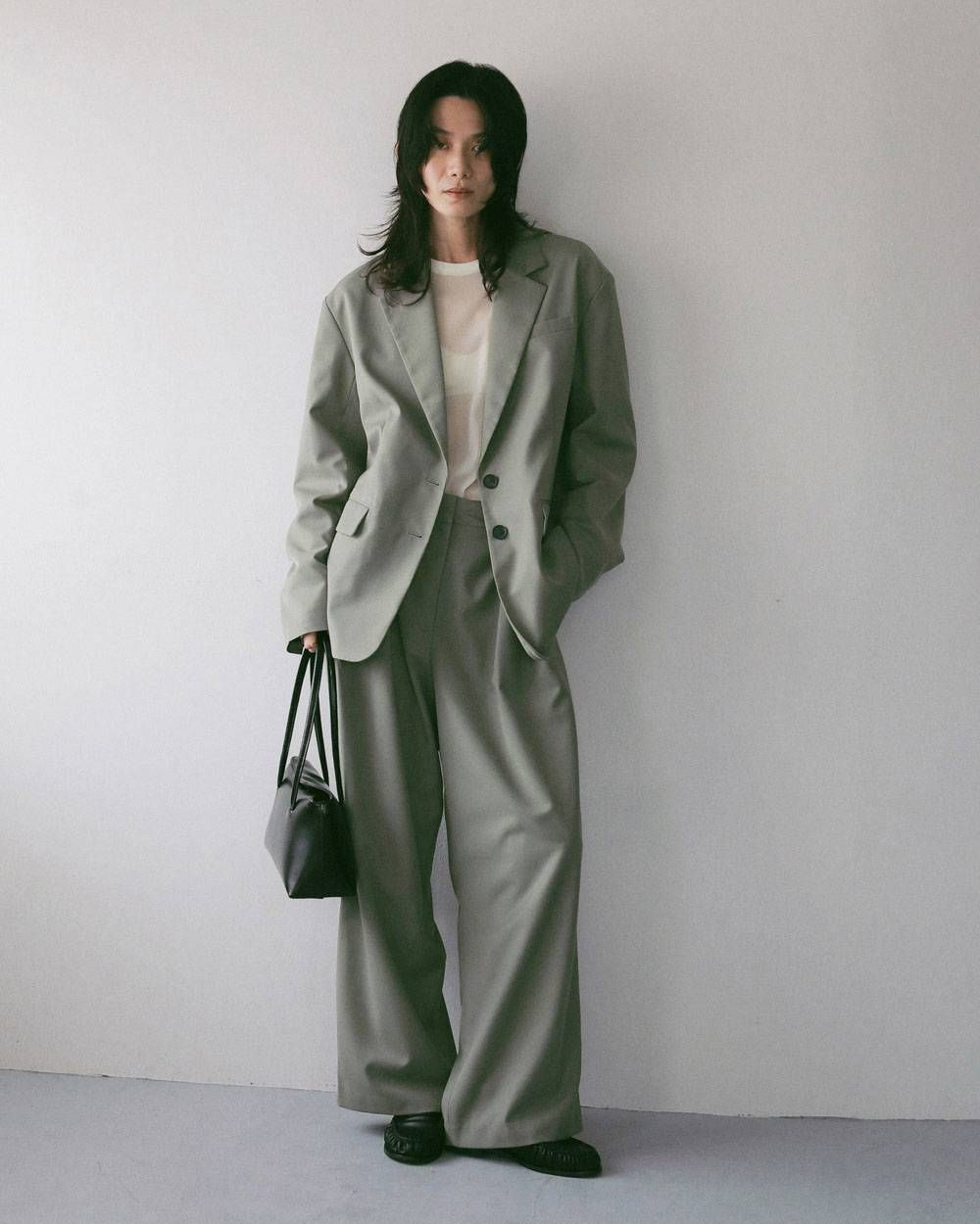 スリット シフォントップス (アイボリー) Slit Chiffon Tops (Ivory) / 27SS