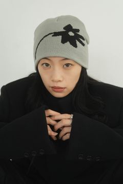 flower beanie / フラワービーニー (グレー)