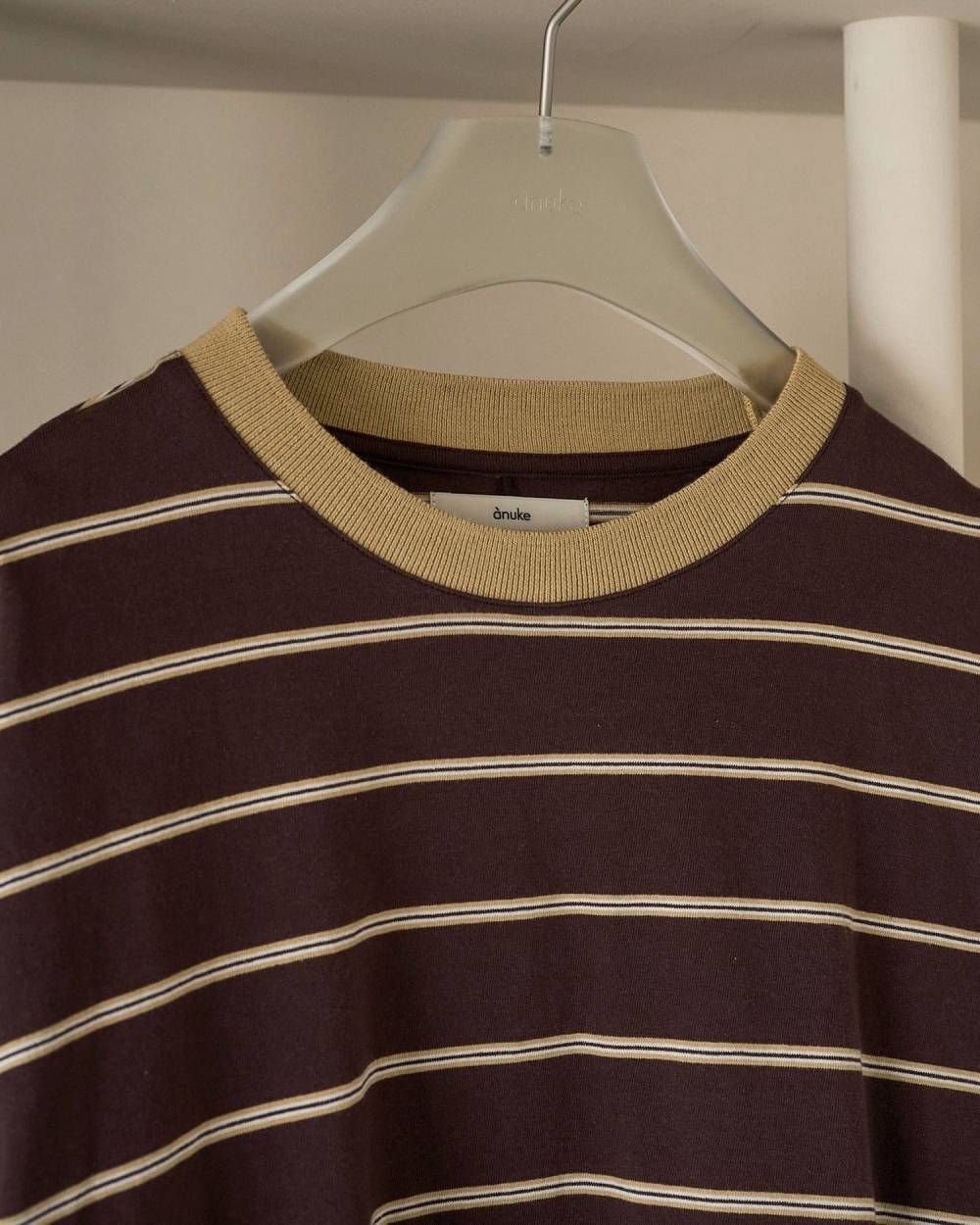 ボーダー ルーズロンT (ブラウン) Border Loose Long T-shirts (Brown) /  26AW