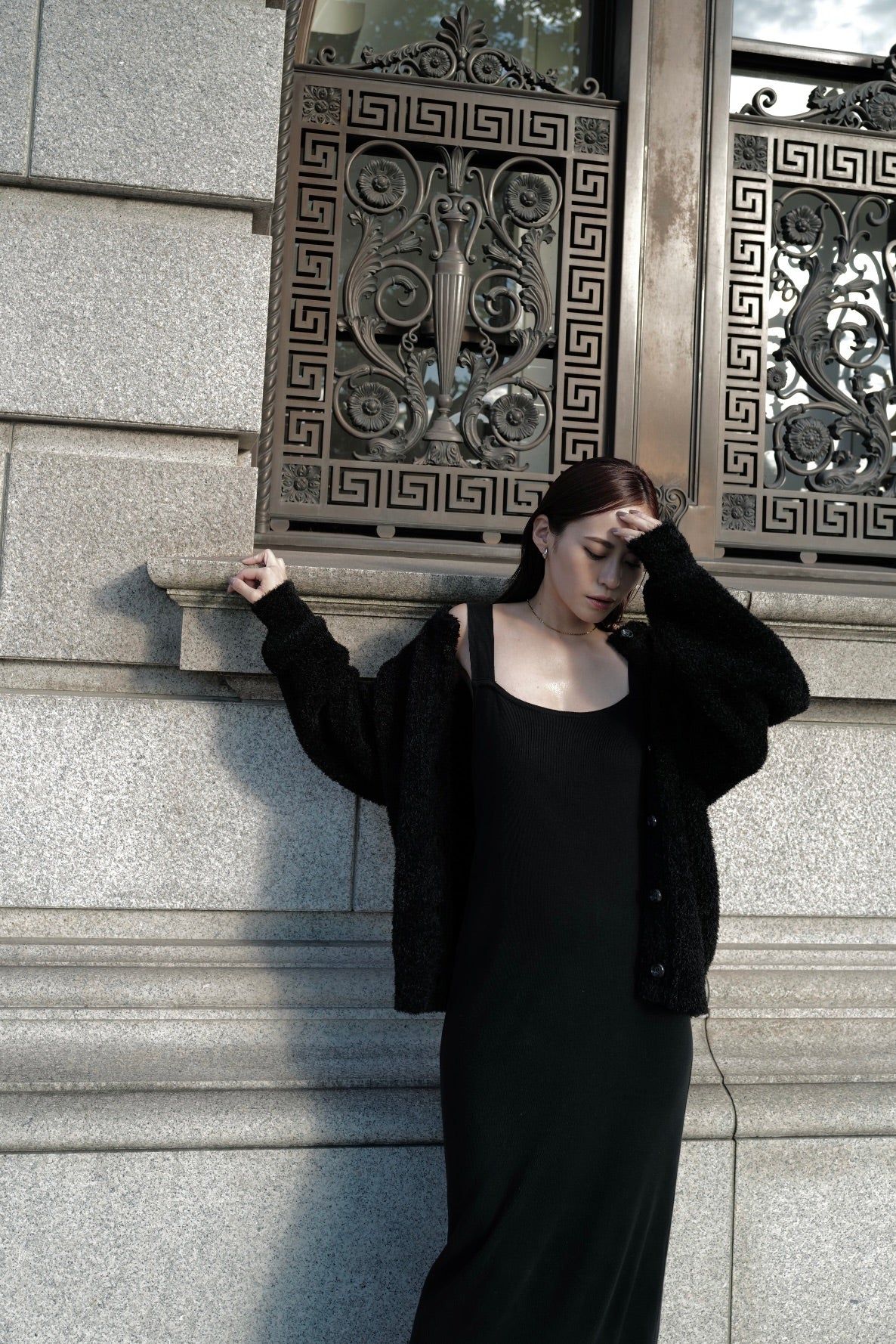 Poodle knit cardigan / プードルニット カーディガン (ブラック)