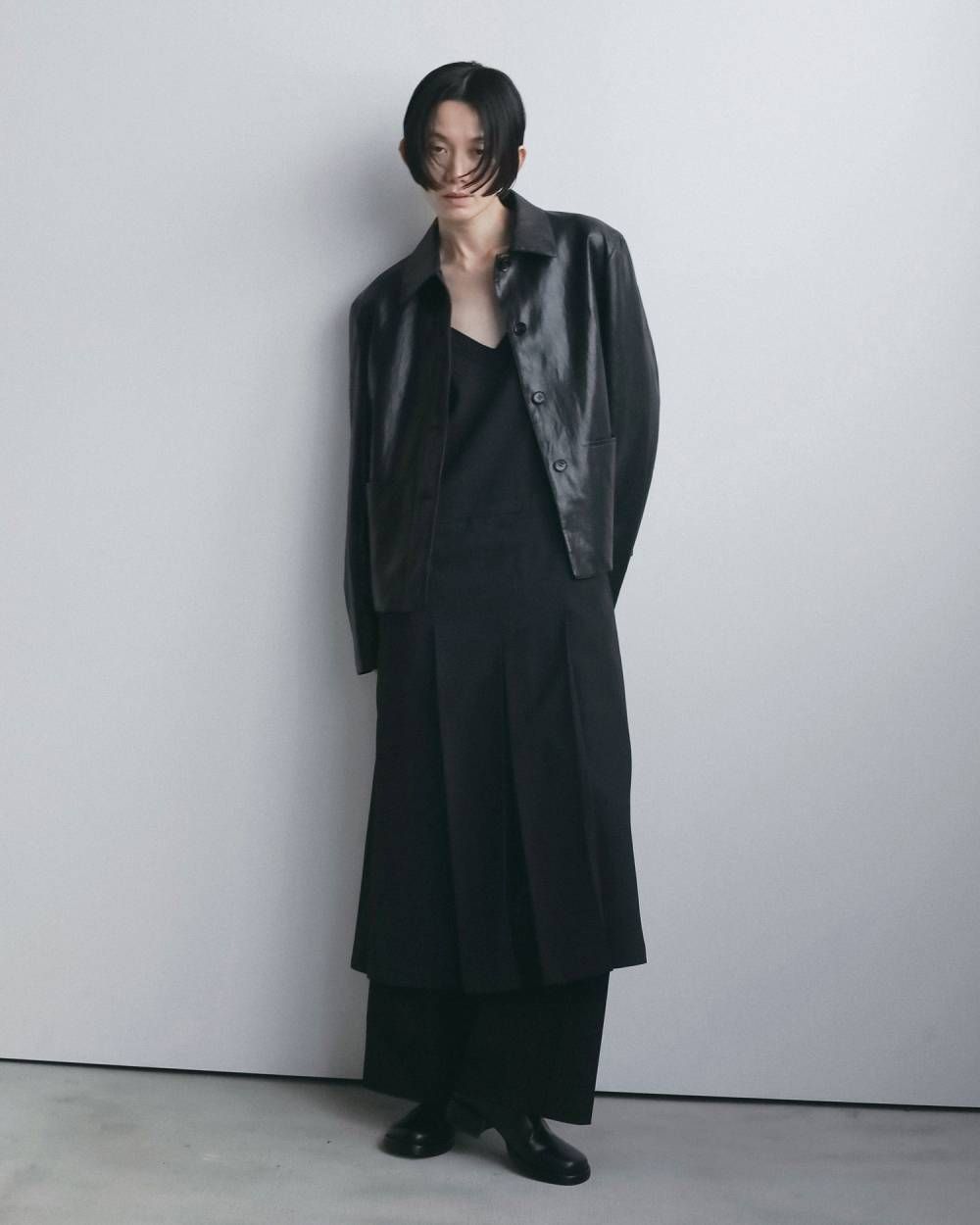 プリーツ キャミソールワンピース (ブラック) Pleats Camisole Onepiece (Black) / 26AW 【6月29日まで期間限定予約】