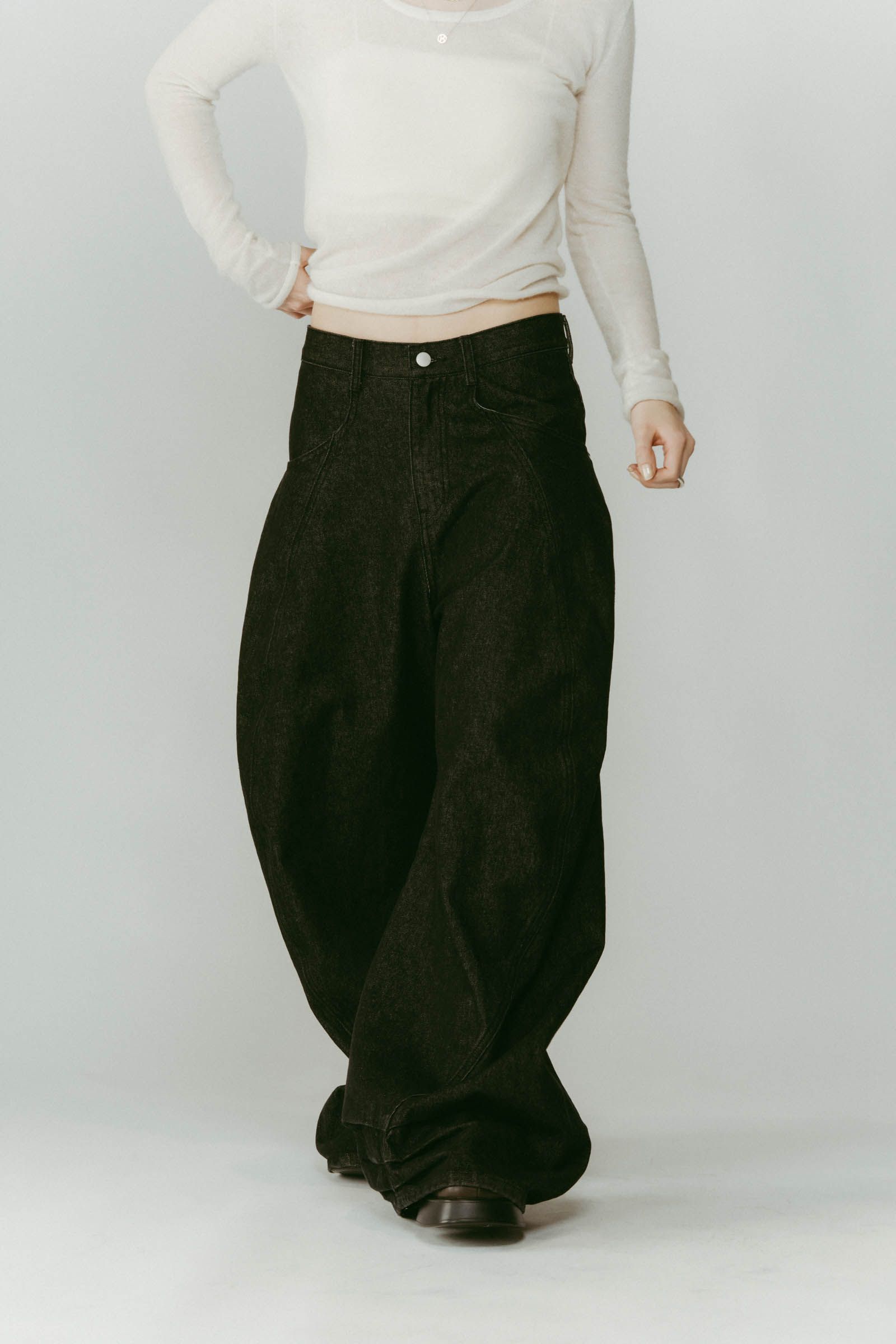 tuck design denim pants / タックデザインデニムパンツ (デニムブラック) / 25AW
