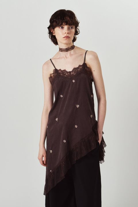 レースキャミソールドレス (ブラウン) lace cami dress (Brown) / 26AW