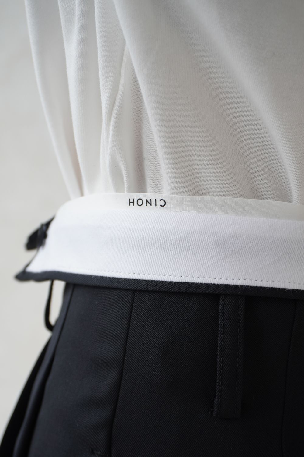 SUMMER WOOL HIGH WAIST PANTS / サマーウールハイウエストパンツ (ブラック)
