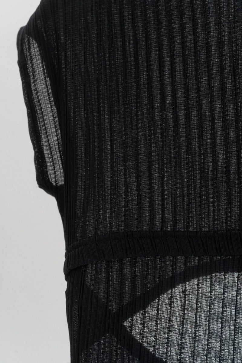 french sleeve ribbed tops / フレンチスリーブ リブトップス (ブラック)
