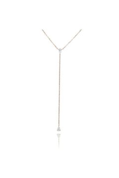 PAIR SHAPE MOISSANITE NECKLACE / ペアー シェイプ モアサナイト ネックレス K10/K18 (ピンクゴールド)