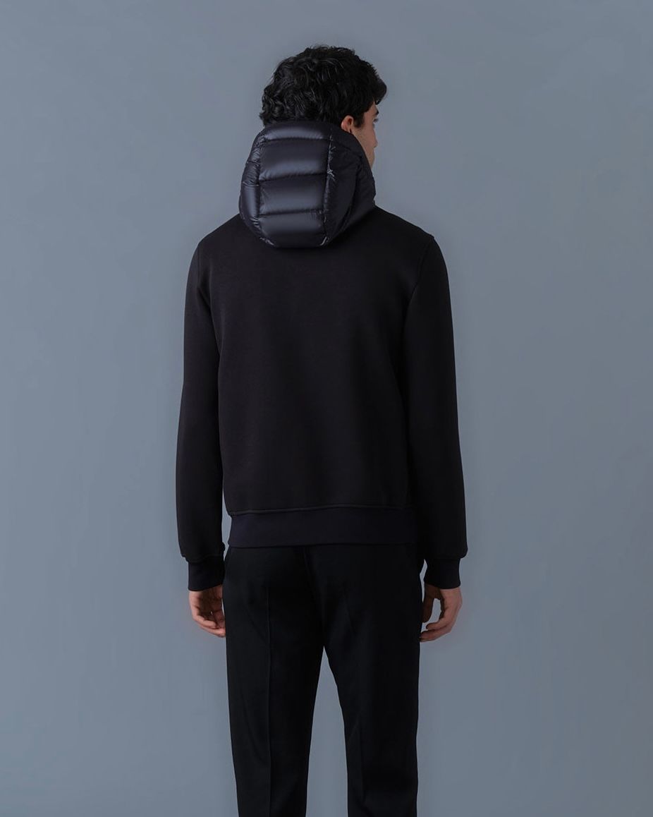 【25AW】FRANK-R / 異素材コンビダウンジャケット (ブラック) / メンズ