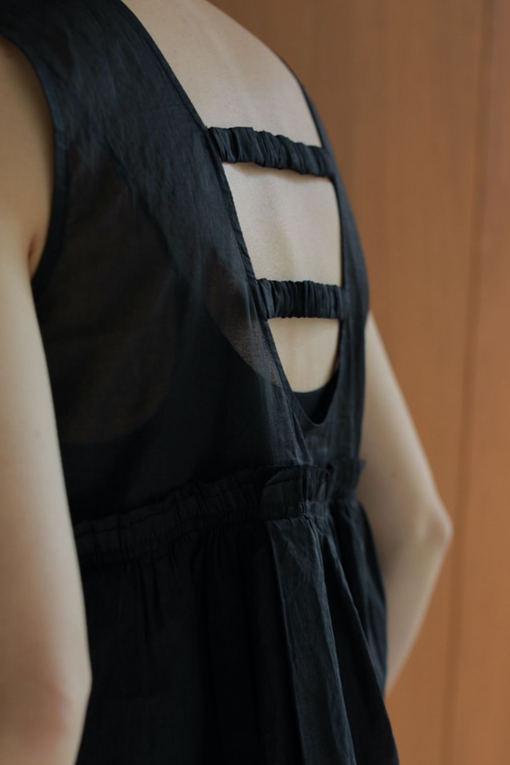 Sheer Peplum Tops / シアーペプラムトップス (ブラック)