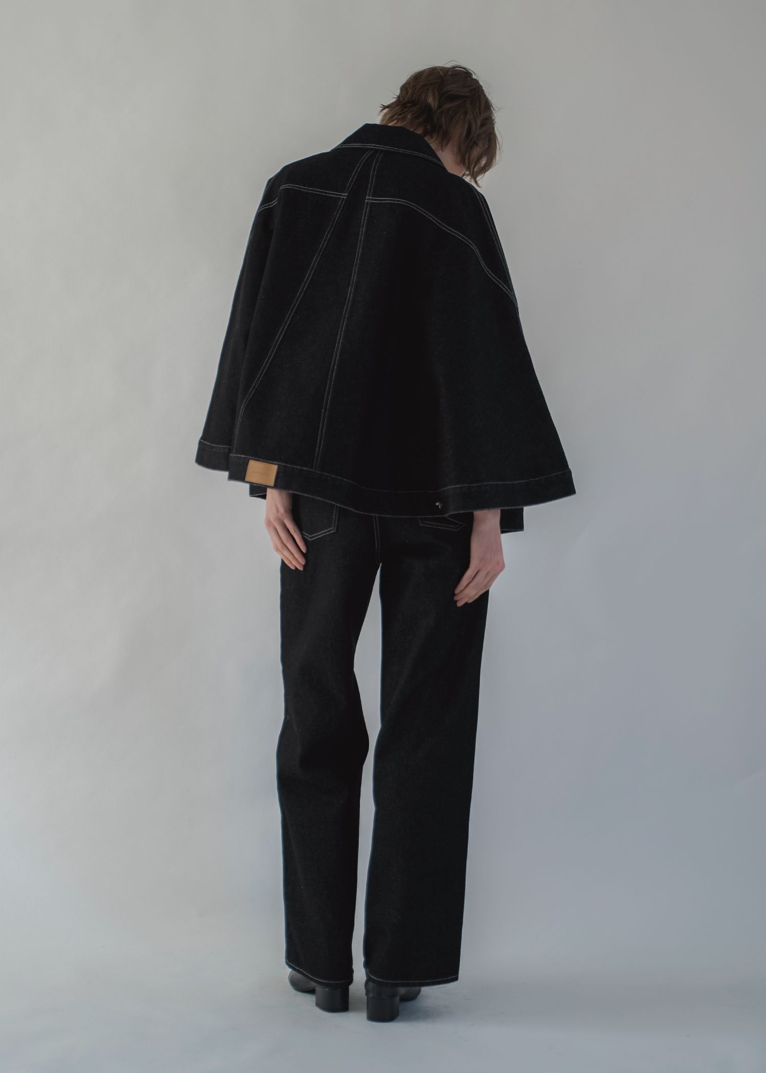 lace embellished hem straight denim PT / レース ストレートデニムパンツ (Black) / 26SS