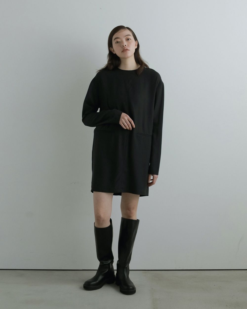 Cocoon Mini Onepiece / コクーン ミニワンピース (ブラック)