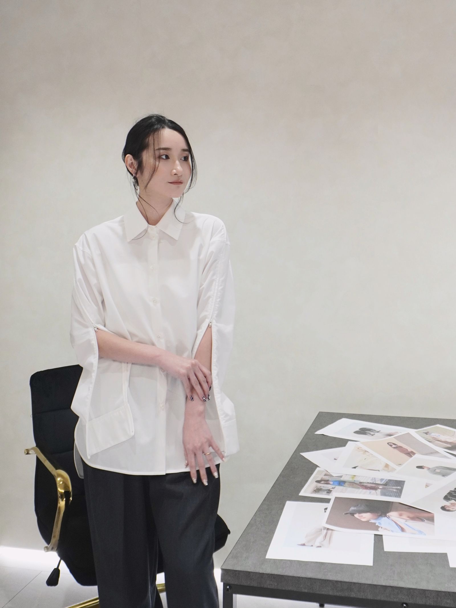【25SS】SUPIMA ZIP SHIRT / ジップスリーブシャツ (ホワイト)