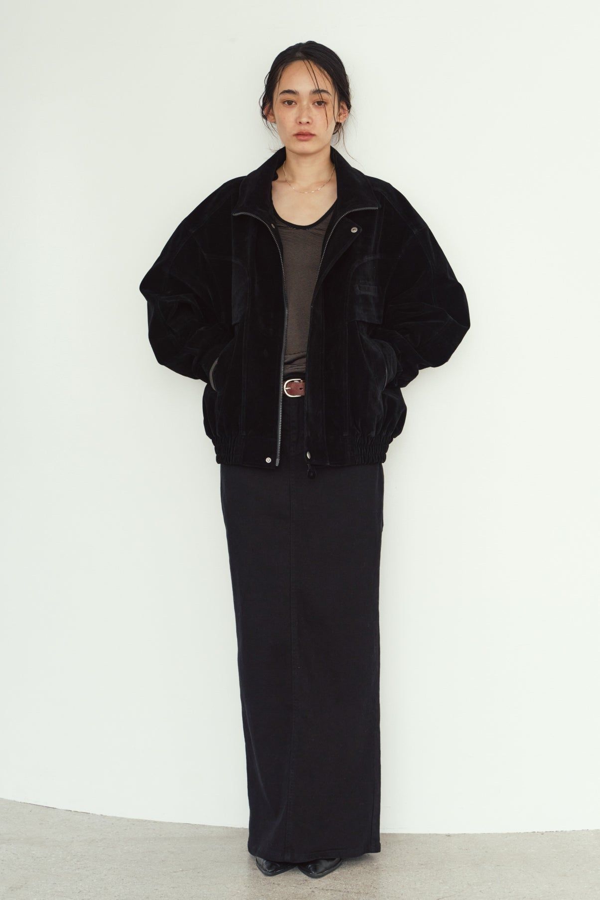 スエードブルゾン (ブラック) suede blouson(unisex) (Black) / 26AW