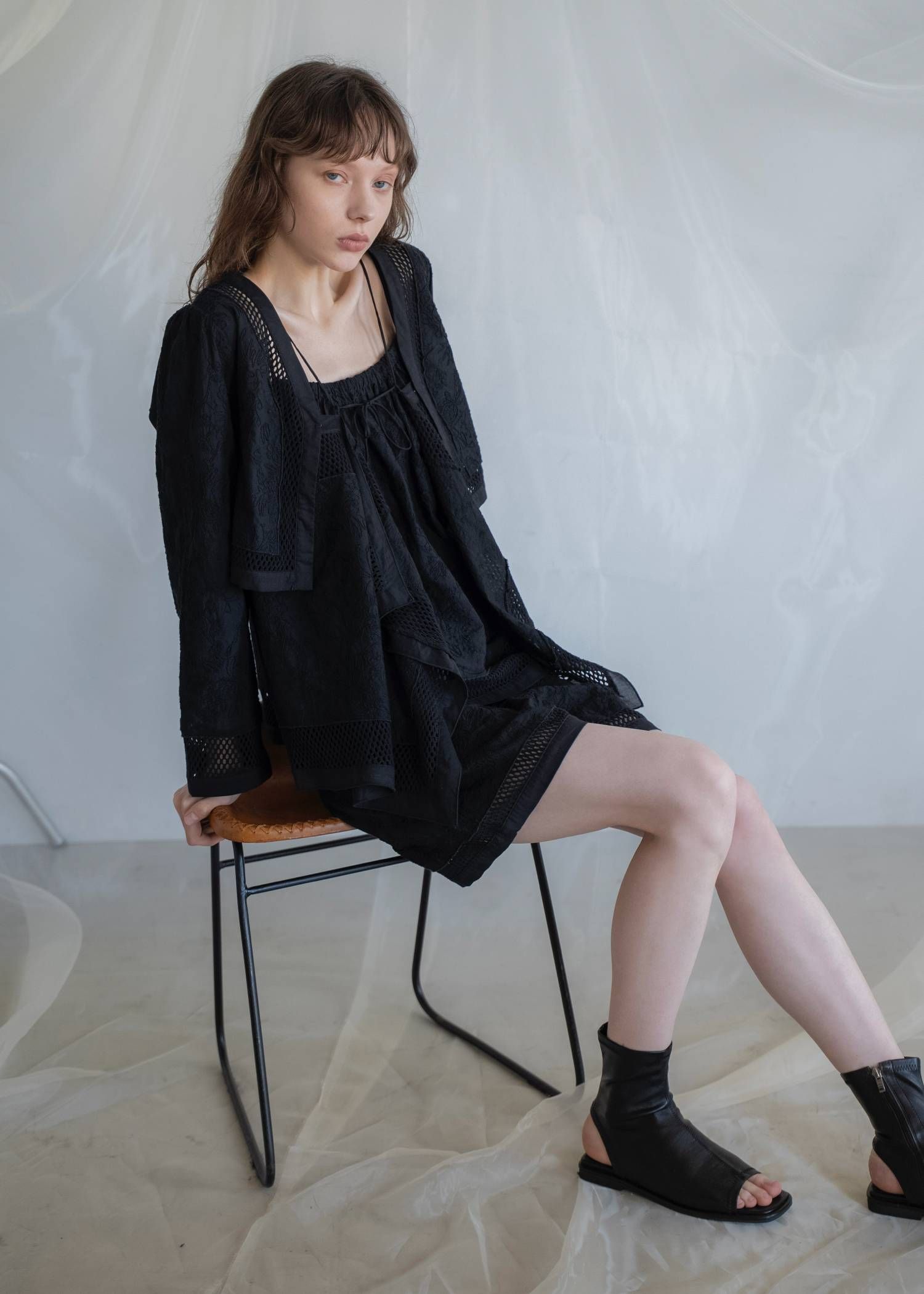コットンレース ショートパンツ (ブラック) cotton lace trimming S/PT (Black) /  26SS