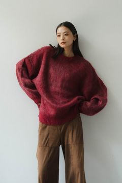 shaggy flower knit / シャギーフラワーニット (レッド)  Knuth Marf