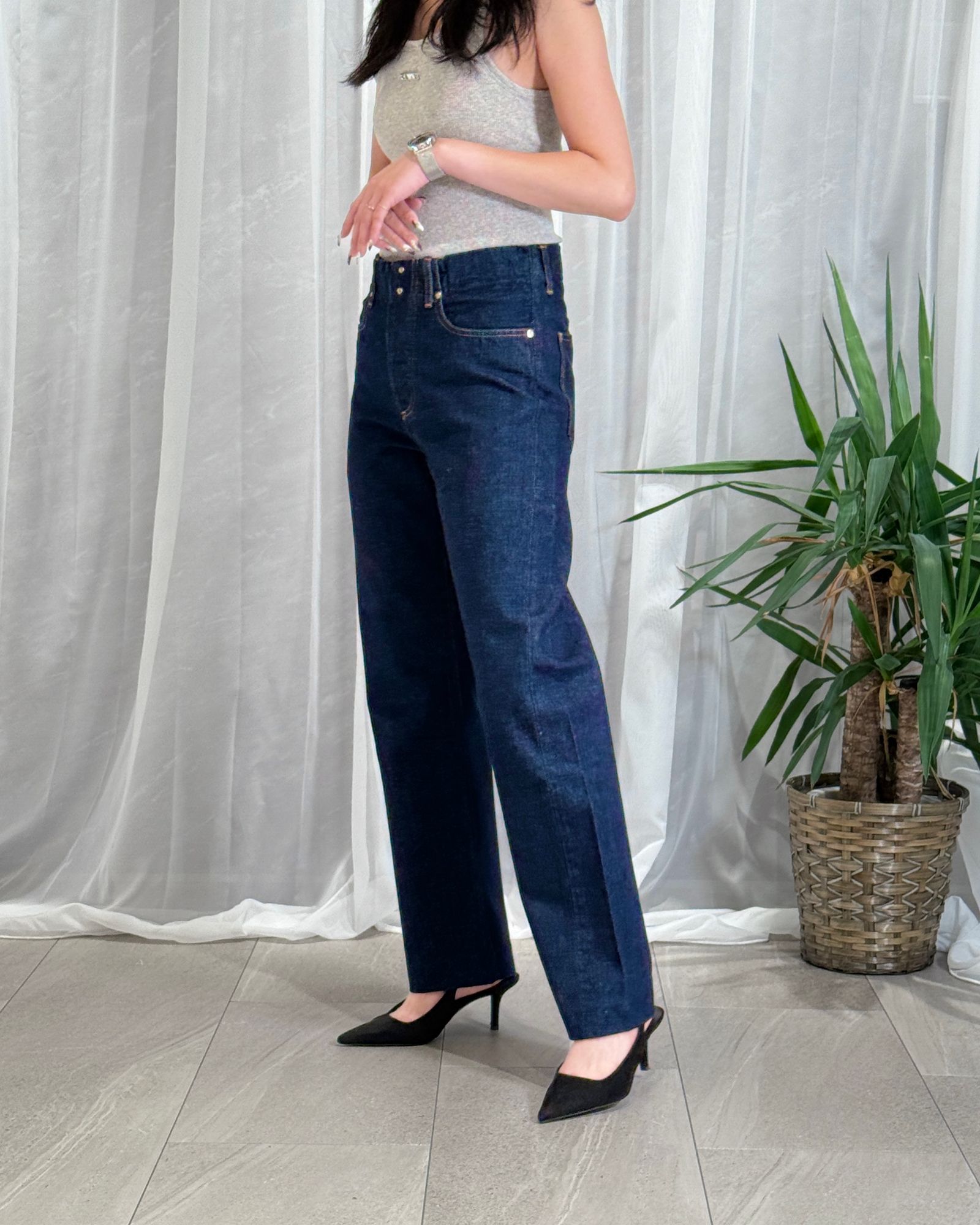 【25AW】STRAIGHT JEAN TROUSERS / ストレートジーンズ トラウザーズデニム (リンスブルー) / レディース