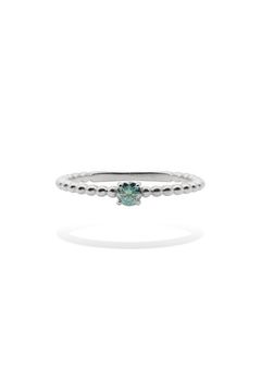 MOISSANITE GRANO RING WITH GREEN MOISSANITE / グリーン モアサナイト グラノ リング K10/K18 (ホワイトゴールド)