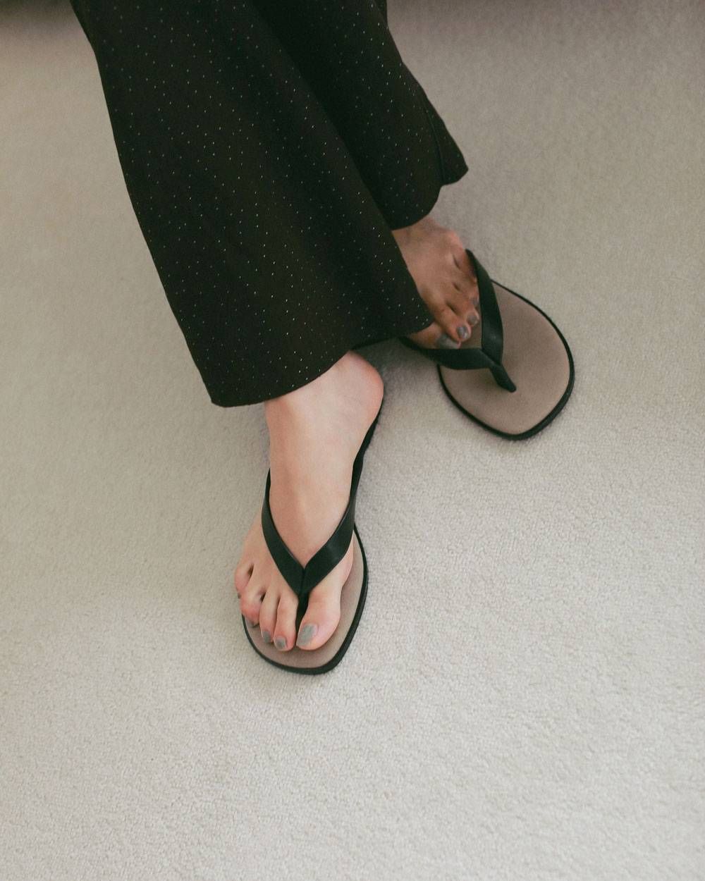 バイカラー トングサンダル (ブラック) Bicolor Tongs Sandals (Black) / 27SS