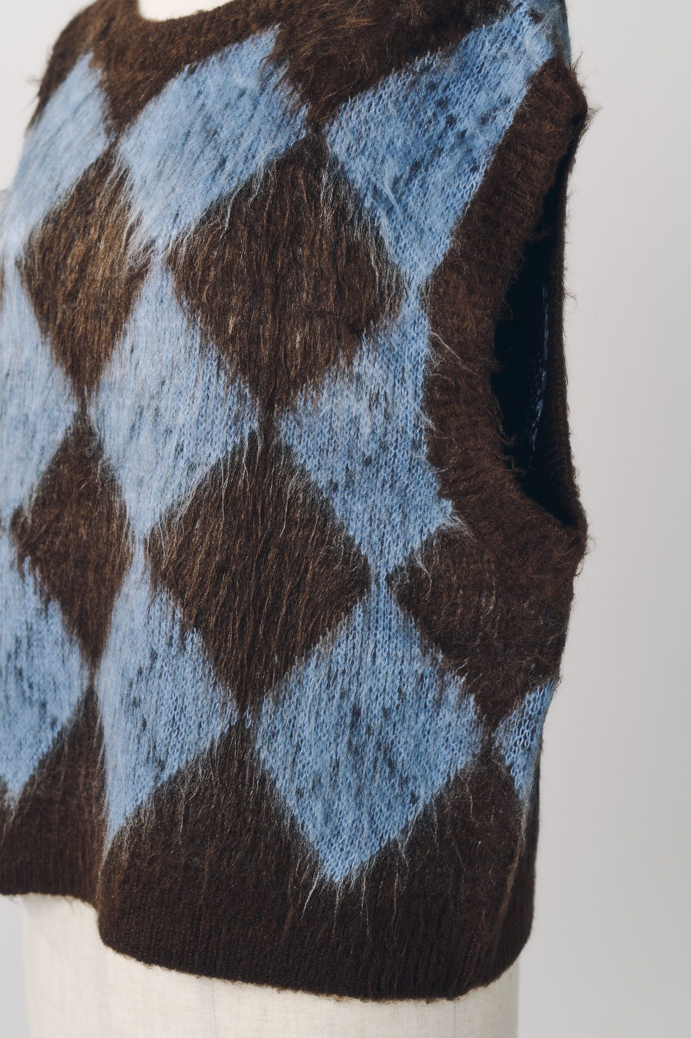 アーガイルニットベスト (ブラウン) argyle knit vest (Brown) / 26AW